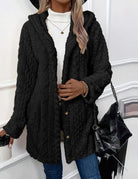 Moncelia Embla Hooded Sherpa Fleece Button Jacket