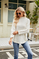 Moncelia Gaelle Textured Mock Neck Tunic Sweater
