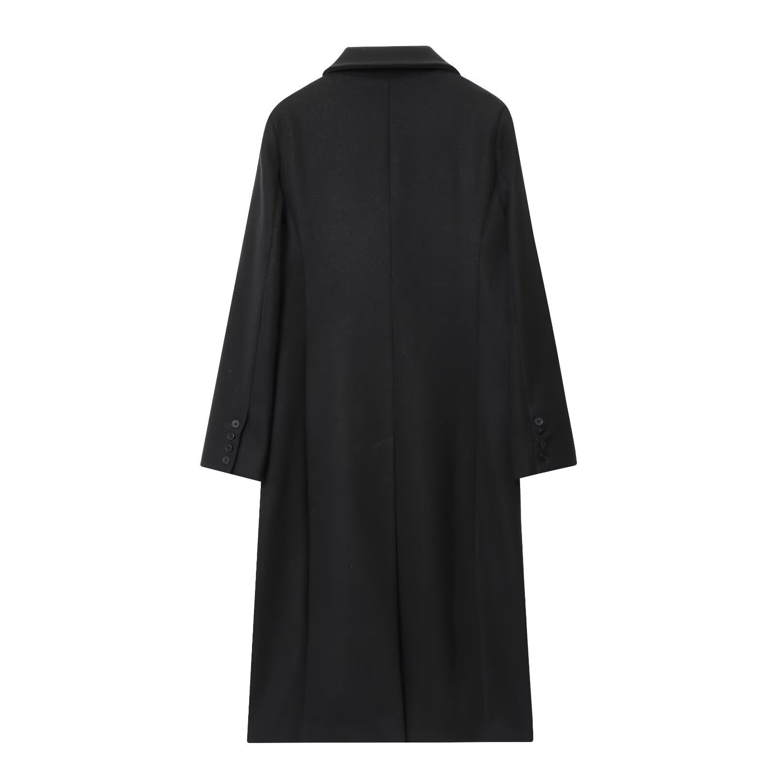 Moncelia Esme Double-Breasted Longline Wool-Blend Coat