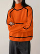 Moncelia Ornella Contrast Piping Turtleneck Sweater