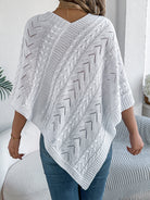 Moncelia Dalila Cable Knit V-Neck Cape Poncho
