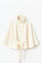 Moncelia Anneke Button-Front Belted Cape Coat