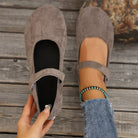 Moncelia Cindy Soft Faux Suede Mary Jane Flats