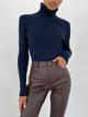 Moncelia Dagny Cotton-Blend Ribbed Knit Turtleneck Sweater
