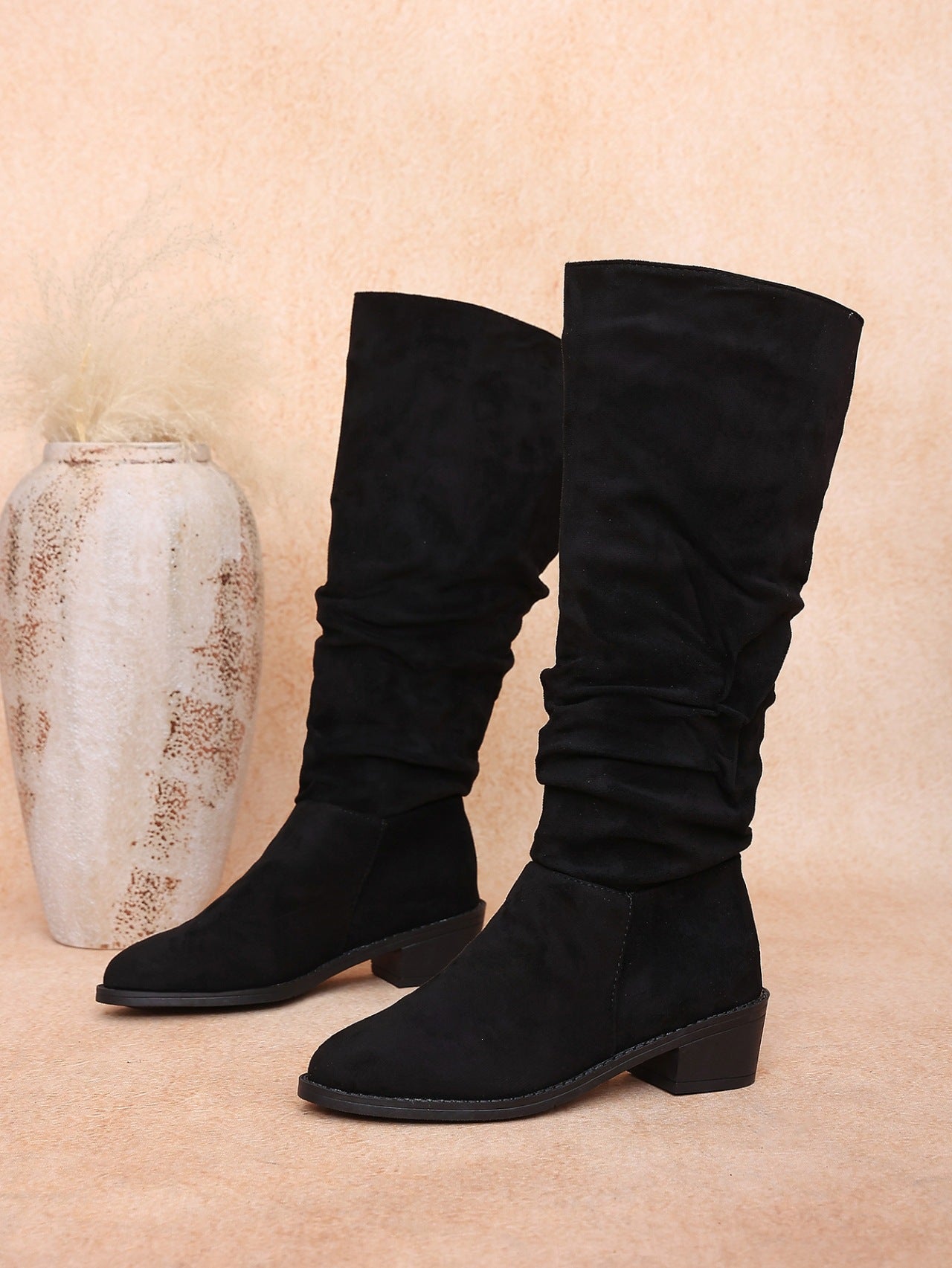 Moncelia Fleur Slouchy Faux Suede Knee-High Boots