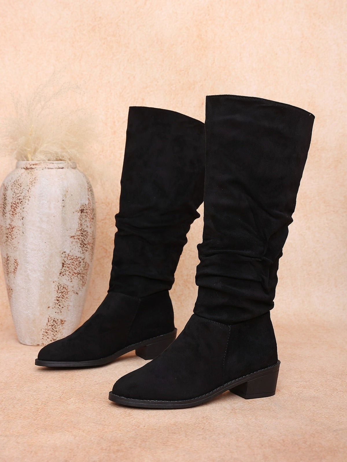Moncelia Fleur Slouchy Faux Suede Knee-High Boots