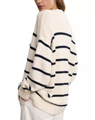 Moncelia Gaia Striped Button-Front Knit Cardigan