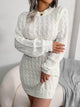 Moncelia Domitia Crew Neck Textured Sweater Dress
