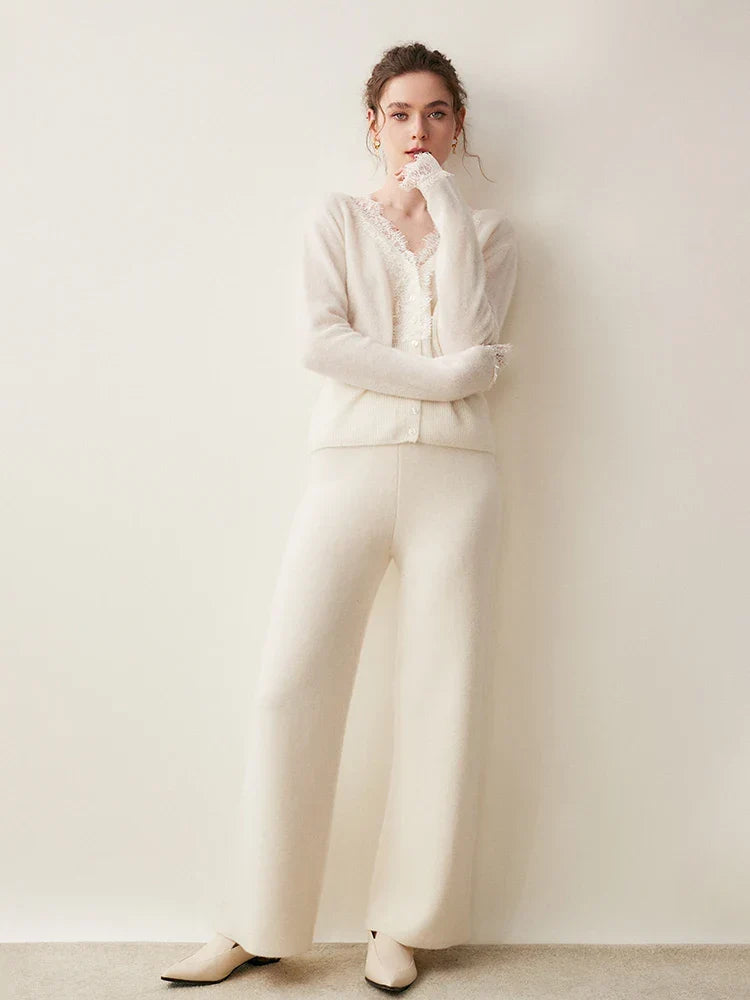 Moncelia Amelia Cashmere-Blend Lace Cardigan