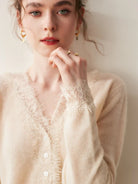 Moncelia Amelia Cashmere-Blend Lace Cardigan