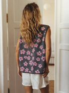 Moncelia Chiara Floral Sherpa Button-Front Vest