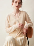 Moncelia Amelia Cashmere-Blend Lace Cardigan