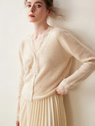 Moncelia Amelia Cashmere-Blend Lace Cardigan