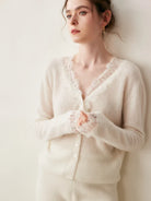 Moncelia Amelia Cashmere-Blend Lace Cardigan