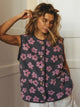 Moncelia Chiara Floral Sherpa Button-Front Vest