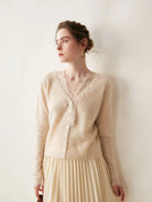 Moncelia Amelia Cashmere-Blend Lace Cardigan