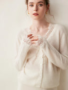 Moncelia Amelia Cashmere-Blend Lace Cardigan
