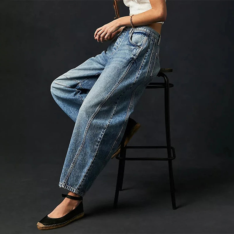 Moncelia Kathleen Sculpted Barrel Leg Denim Jeans