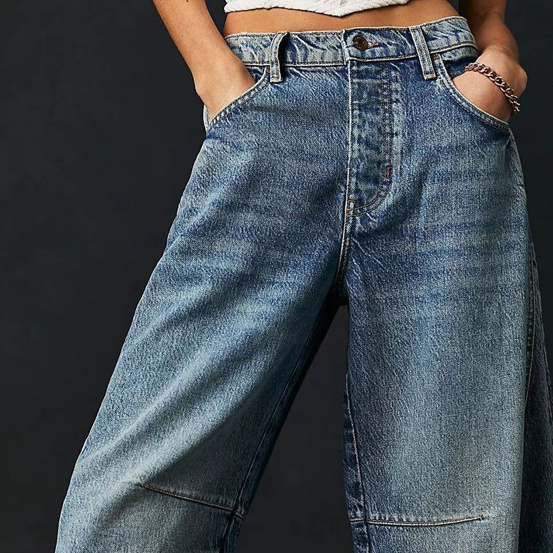 Moncelia Kathleen Sculpted Barrel Leg Denim Jeans
