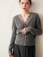 Moncelia Amelia Cashmere-Blend Lace Cardigan
