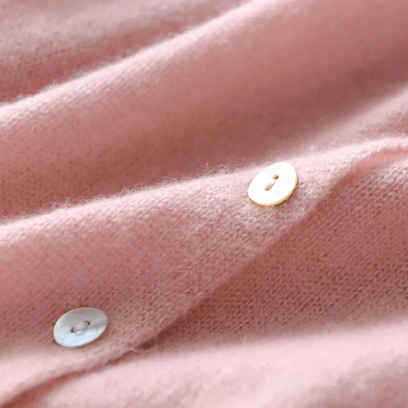 Moncelia Noemie Asymmetric Button Knit Sweater