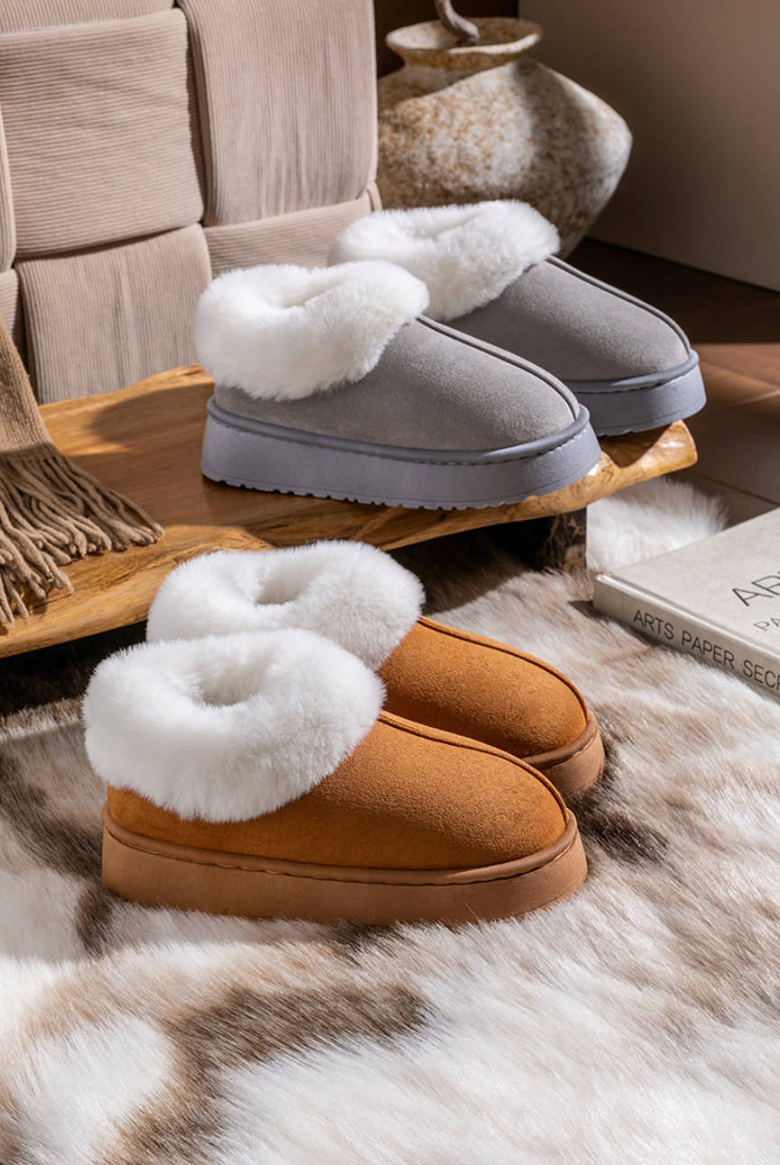 Moncelia Noor Faux-Fur Lined Platform Slipper Booties