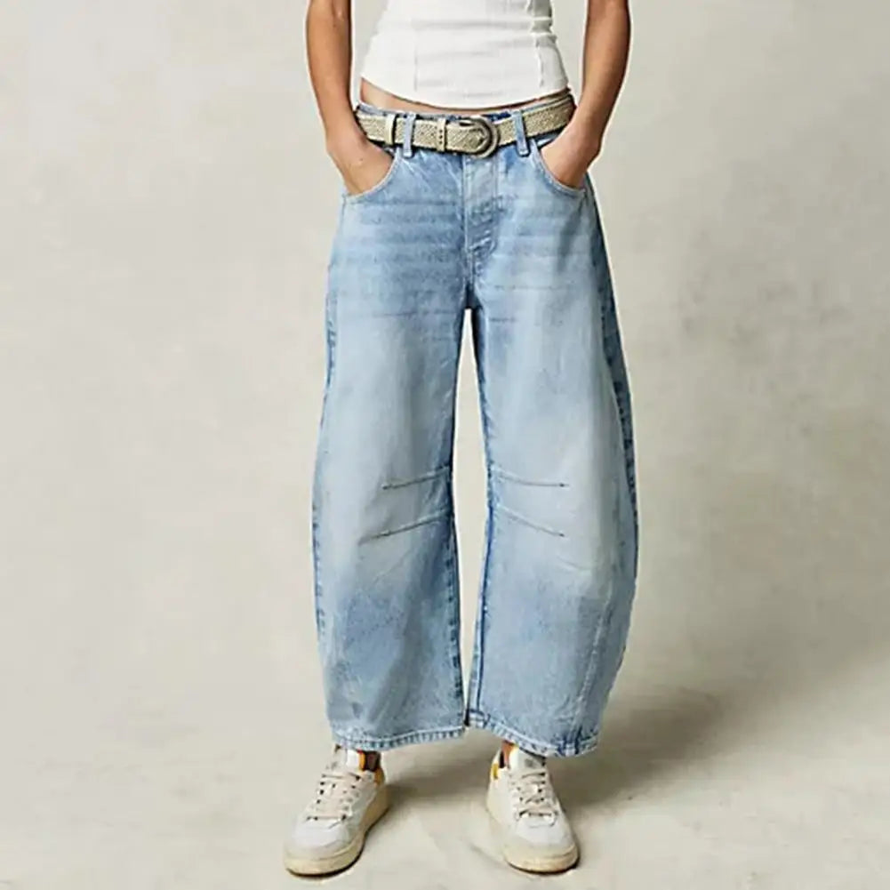 Moncelia Kathleen Sculpted Barrel Leg Denim Jeans