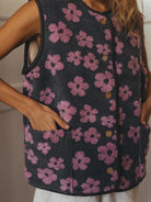 Moncelia Chiara Floral Sherpa Button-Front Vest