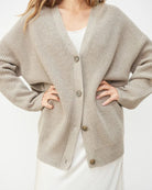 Moncelia Marian Oversized Ribbed V-Neck Cardigan