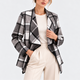 Yara Plaid Drape Collar Open Jacket