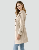 Moncelia Renata Double-Breasted Belted Trench Coat