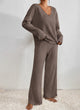 Moncelia Esra Ribbed Knit Wide-Leg Lounge Set