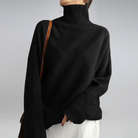 Moncelia Mafalda Diamond Knit Turtleneck Sweater