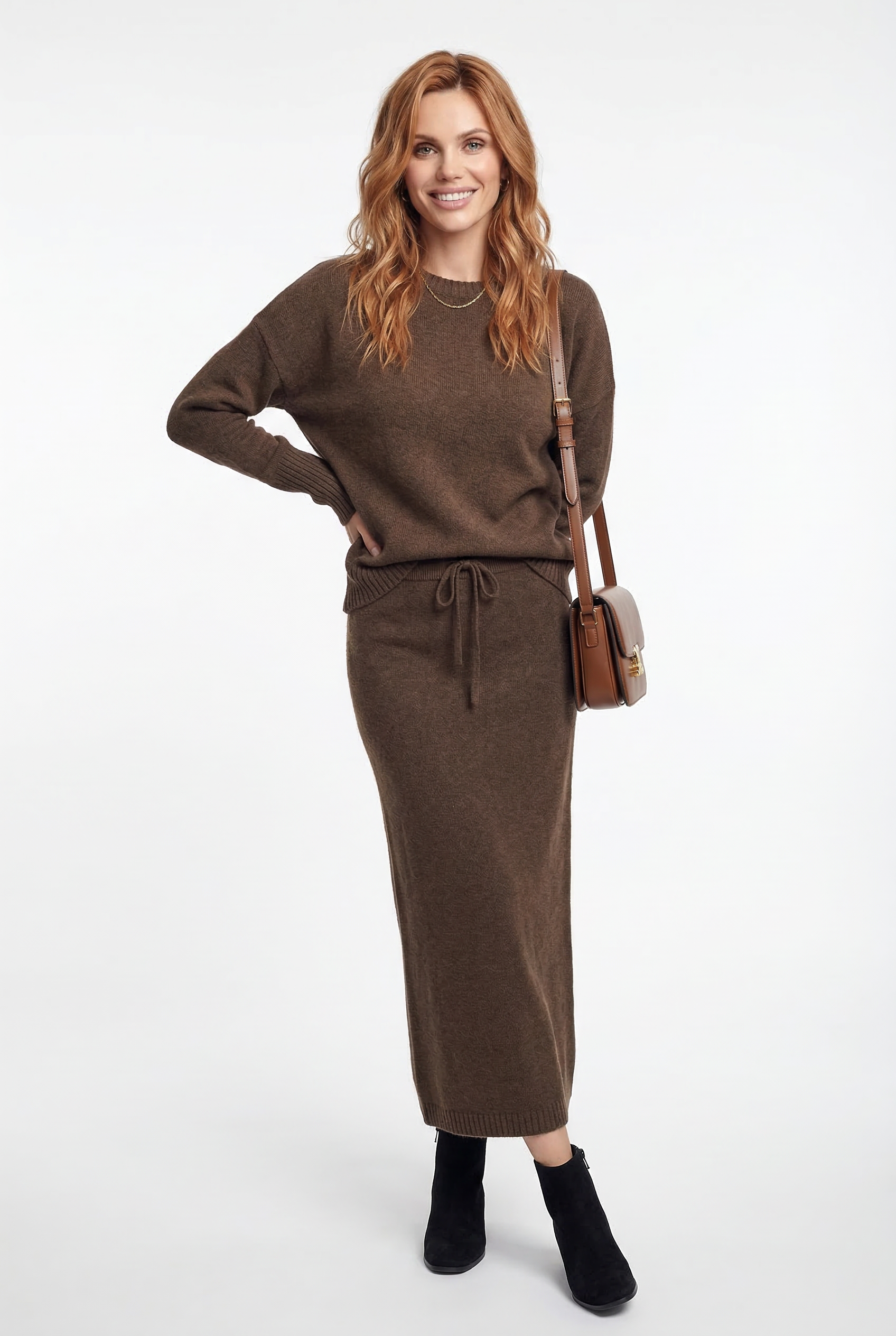Moncelia Hedvig Knit Sweater and Midi Skirt Set