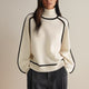 Moncelia Ornella Contrast Piping Turtleneck Sweater