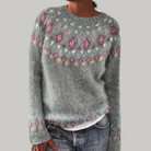 Moncelia Soline Fair Isle Yoke Crew Neck Sweater