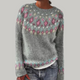 Moncelia Soline Fair Isle Yoke Crew Neck Sweater