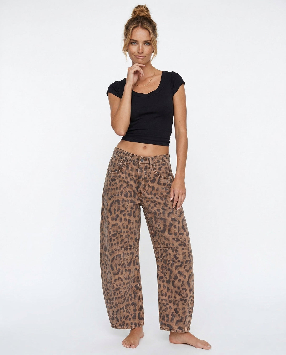 Moncelia Kathleen Sculpted Barrel Leg Denim Jeans