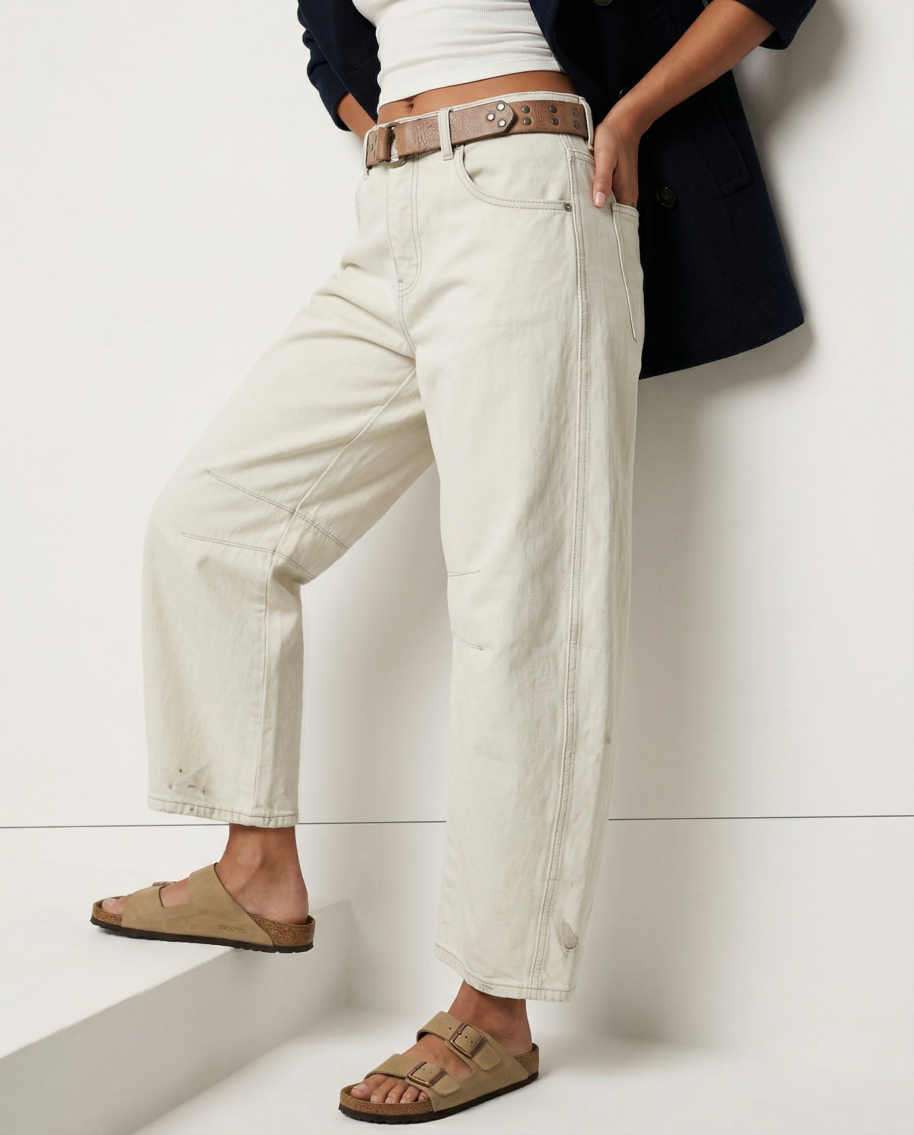 Moncelia Kathleen Sculpted Barrel Leg Denim Jeans