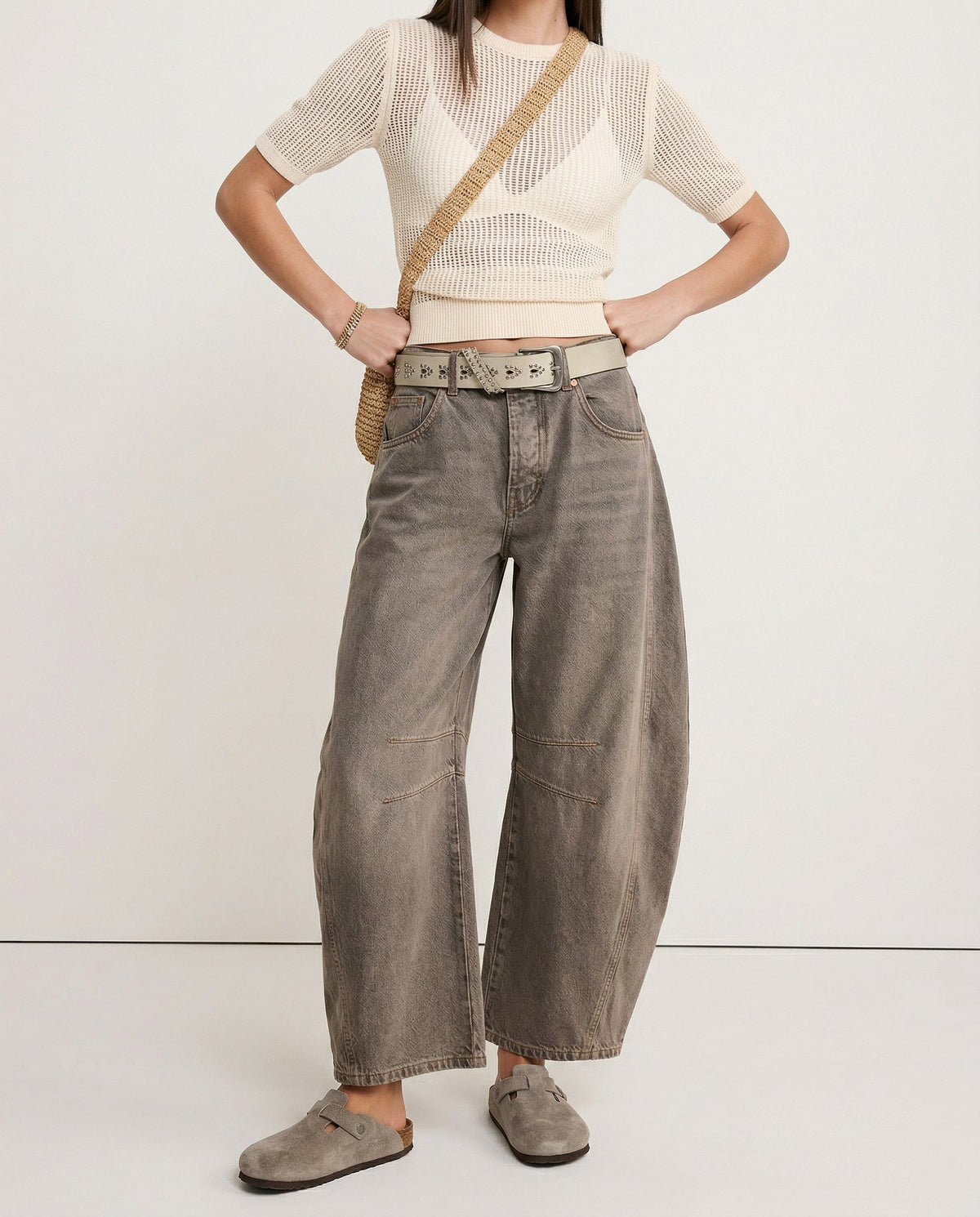 Moncelia Kathleen Sculpted Barrel Leg Denim Jeans