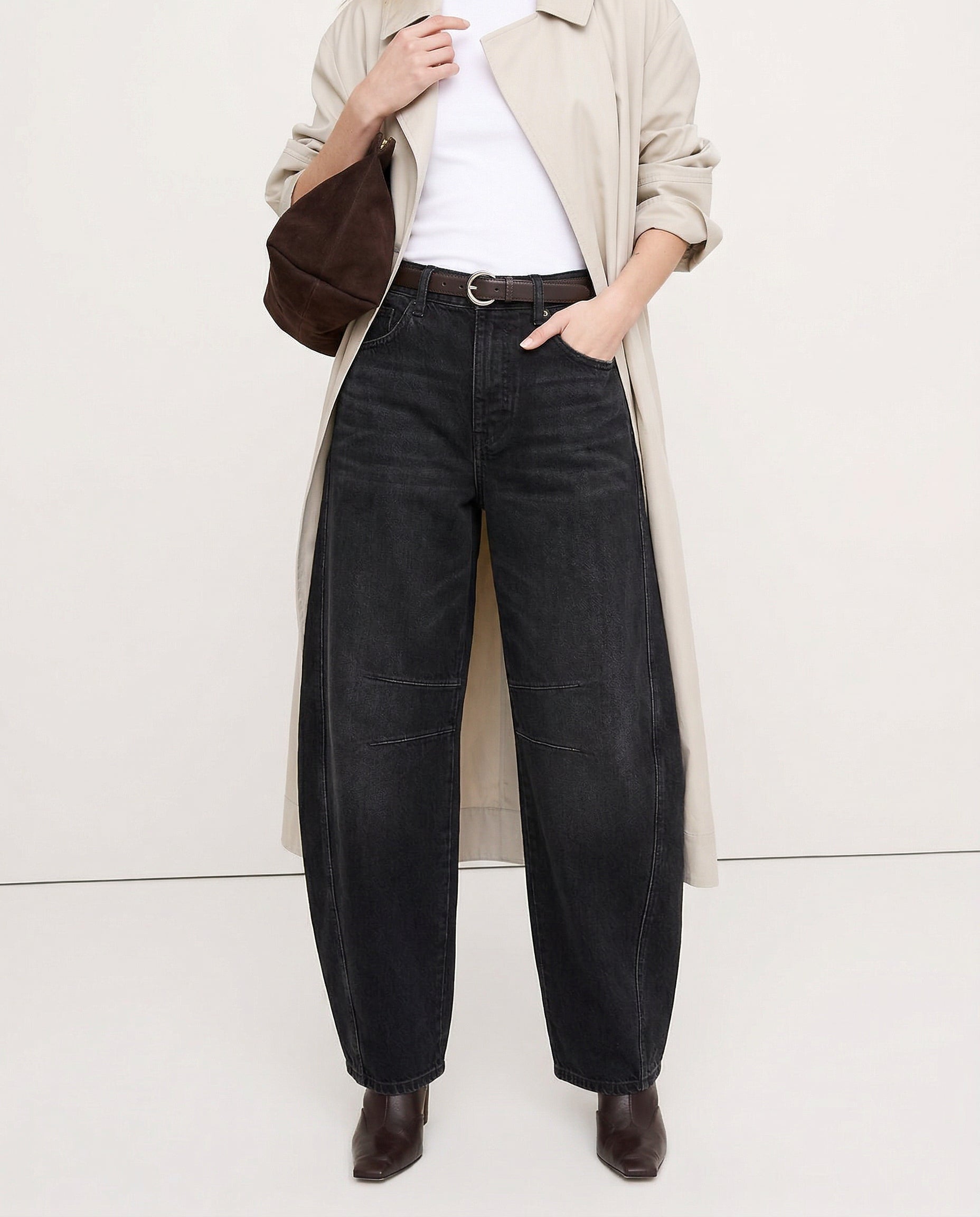 Moncelia Kathleen Sculpted Barrel Leg Denim Jeans