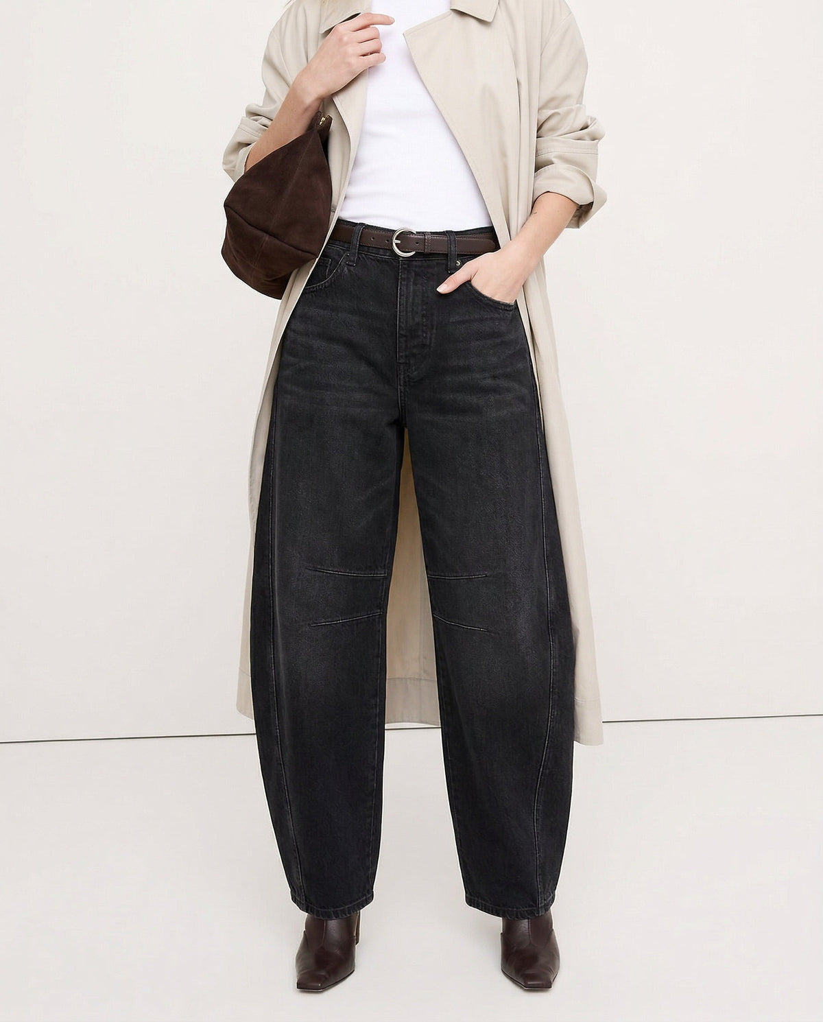 Moncelia Kathleen Sculpted Barrel Leg Denim Jeans