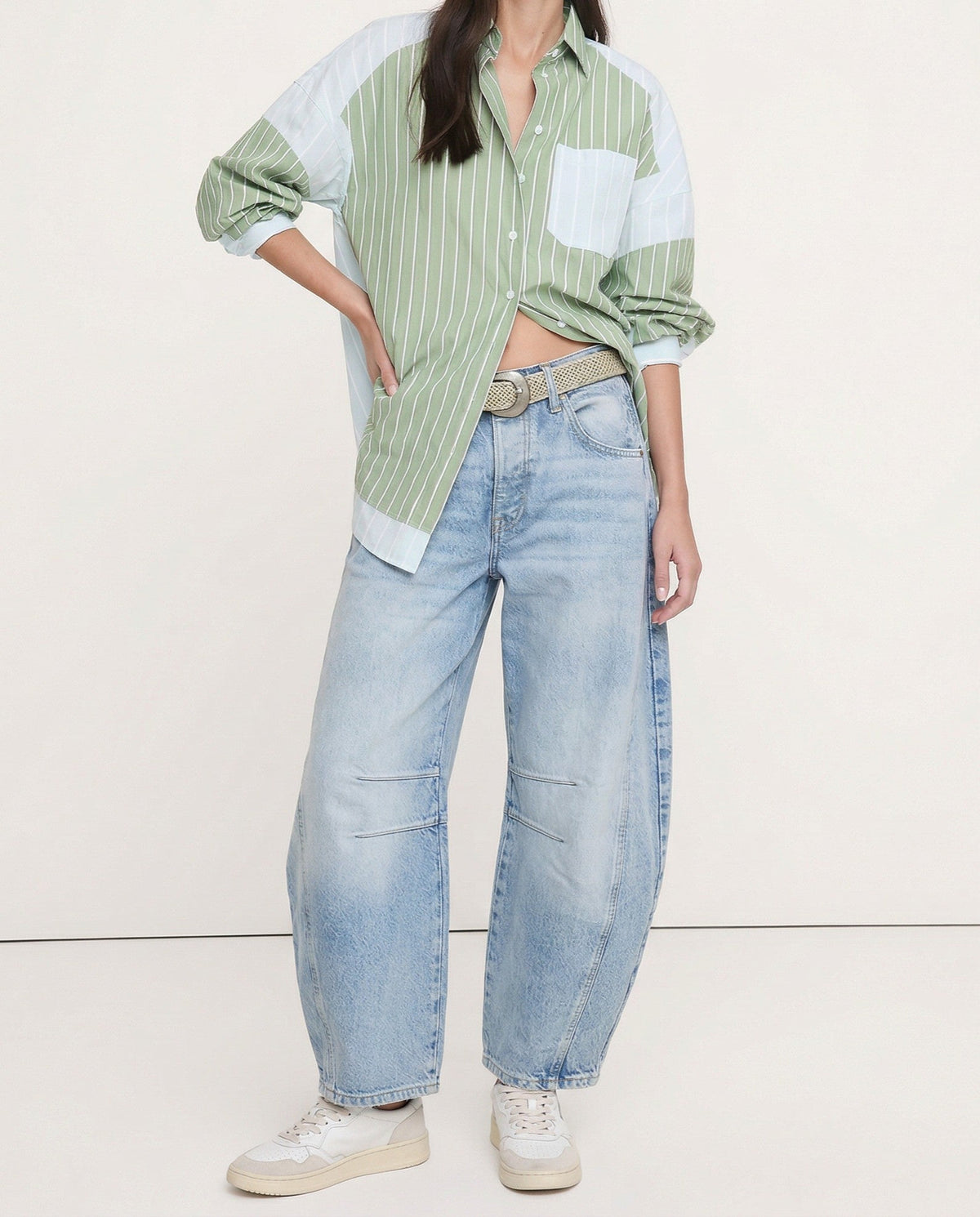 Moncelia Kathleen Sculpted Barrel Leg Denim Jeans