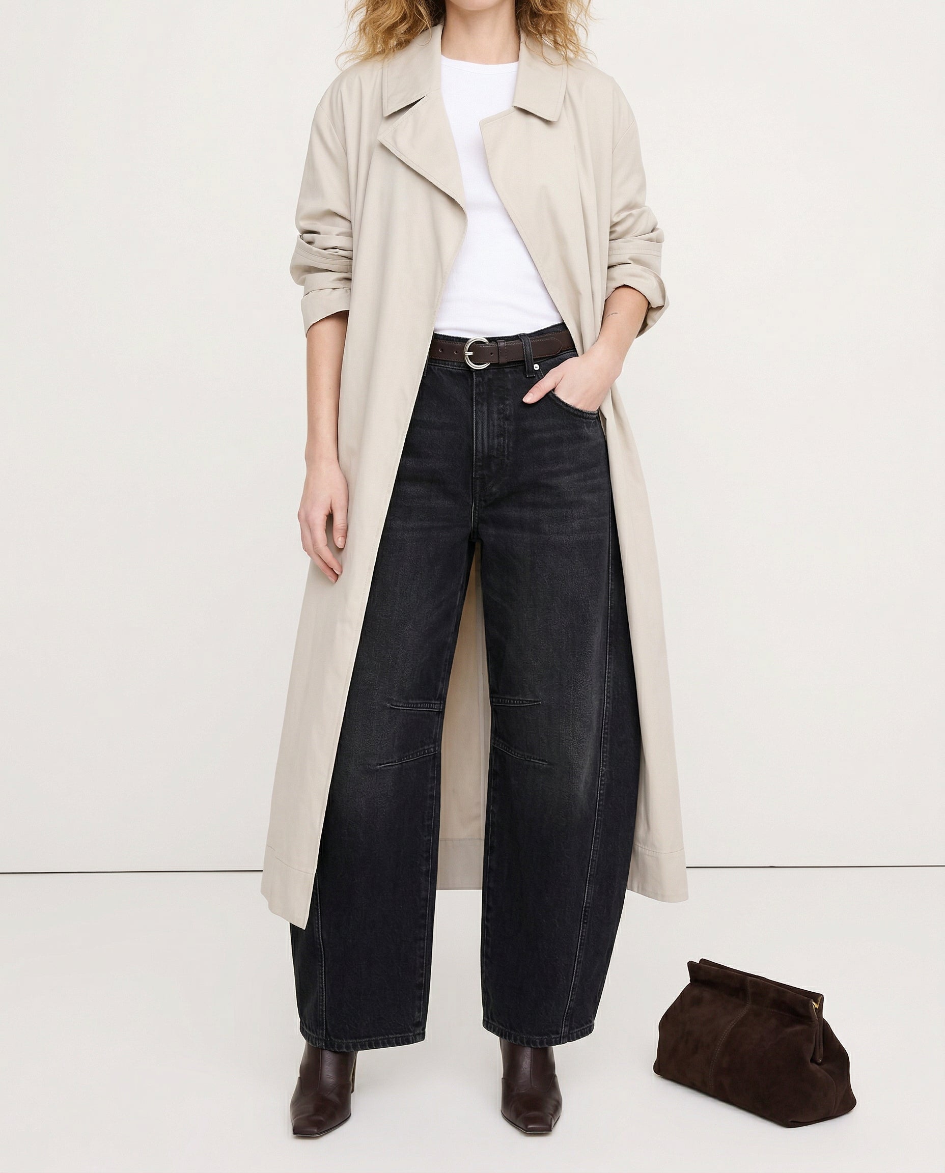 Moncelia Kathleen Sculpted Barrel Leg Denim Jeans