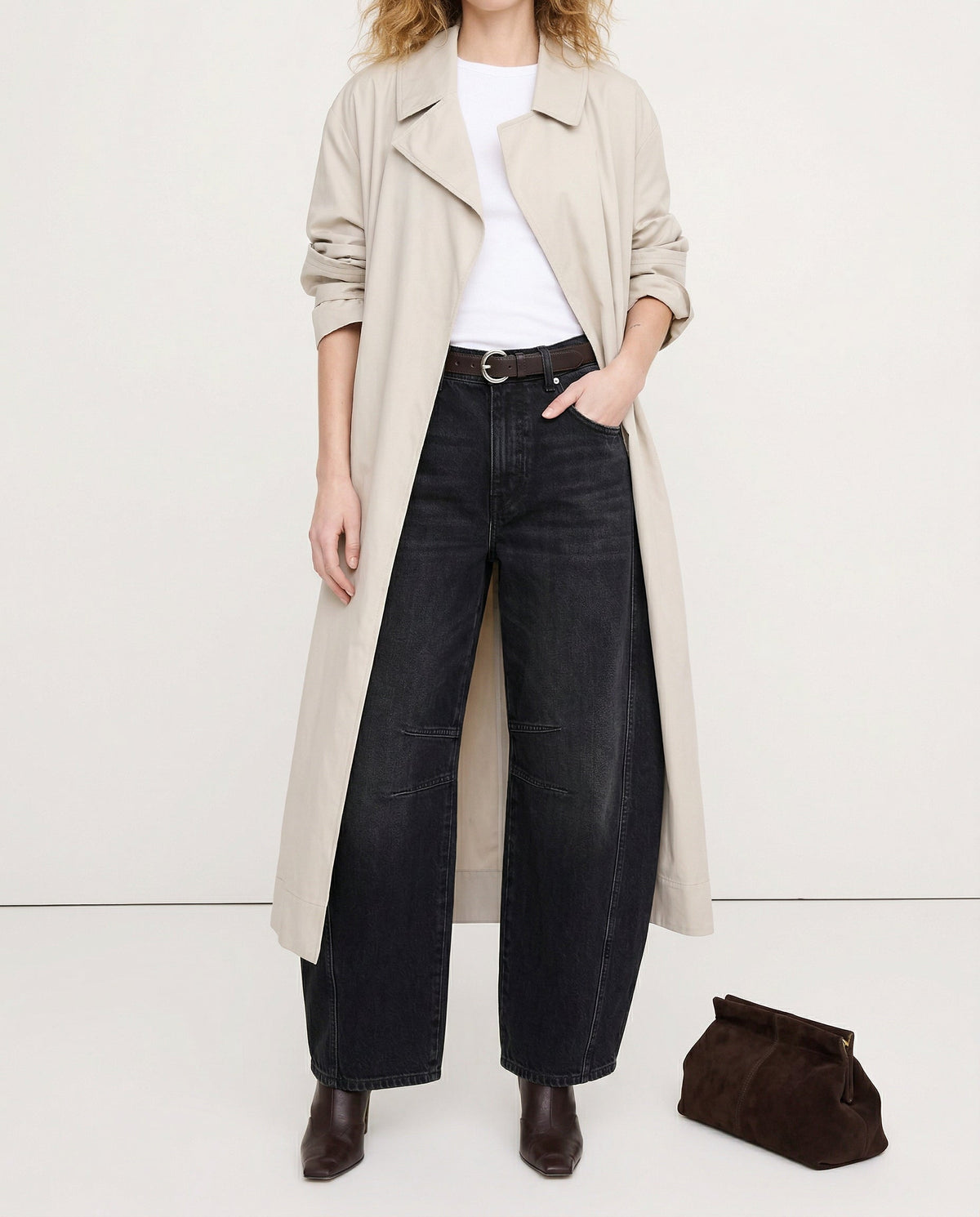 Moncelia Kathleen Sculpted Barrel Leg Denim Jeans