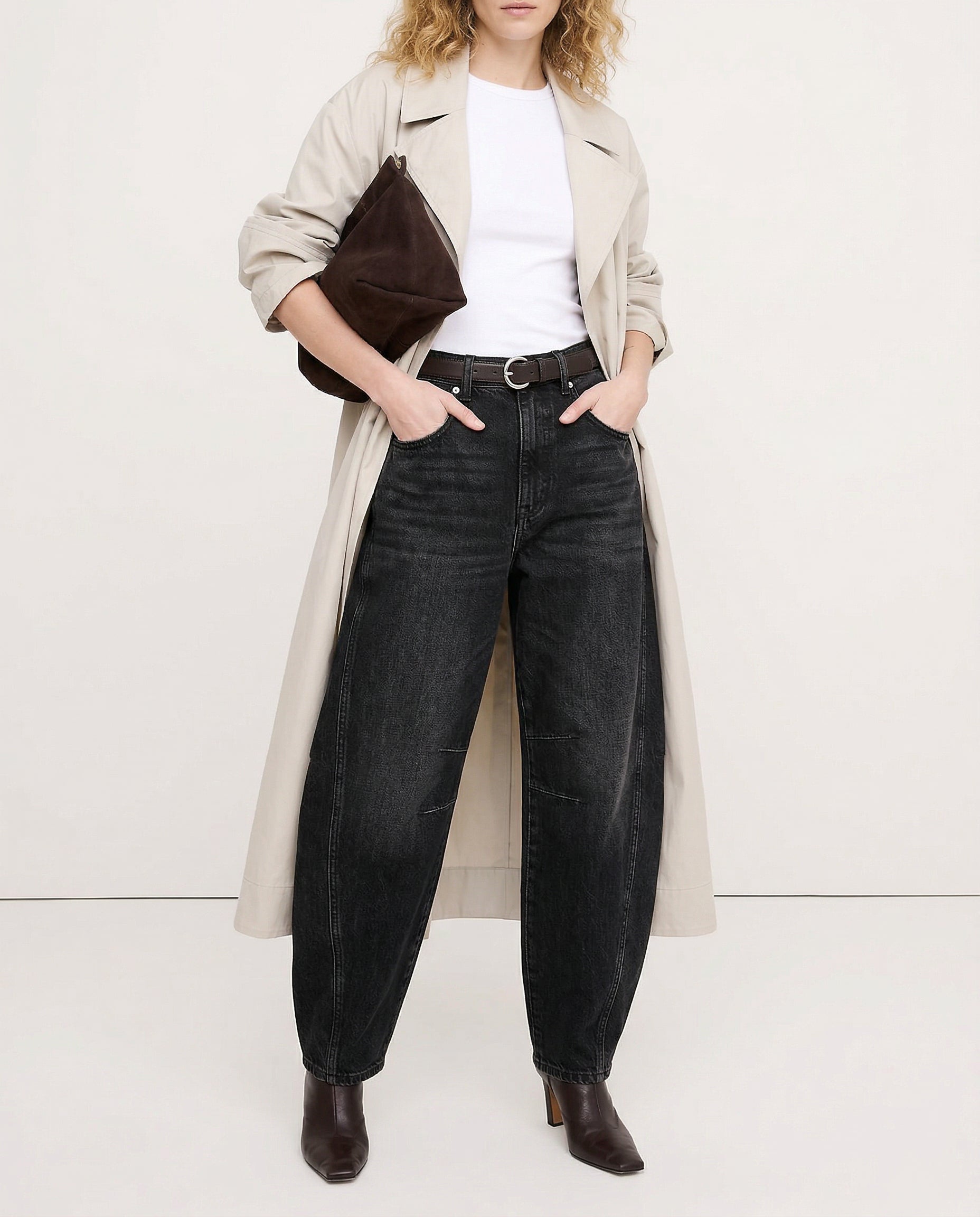 Moncelia Kathleen Sculpted Barrel Leg Denim Jeans