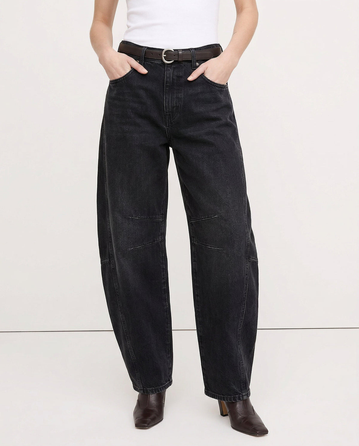 Moncelia Kathleen Sculpted Barrel Leg Denim Jeans