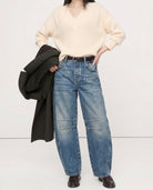 Moncelia Kathleen Sculpted Barrel Leg Denim Jeans