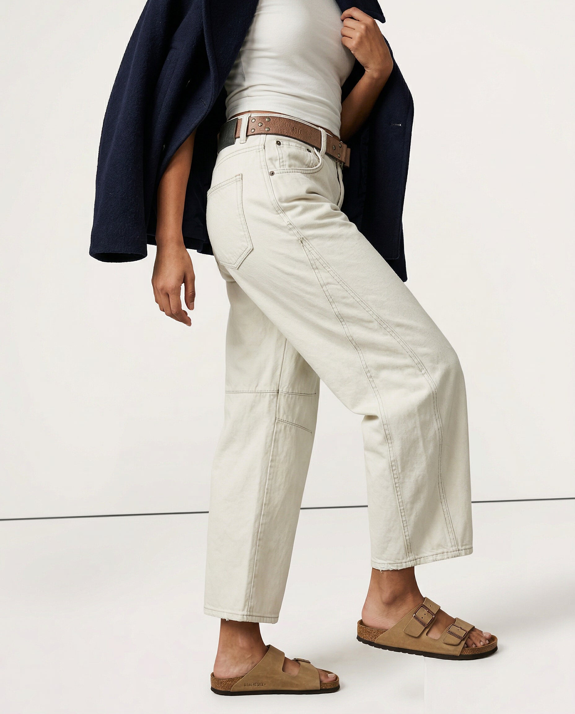 Moncelia Kathleen Sculpted Barrel Leg Denim Jeans
