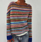 Moncelia Rosette Nordic Yoke Pullover Sweater